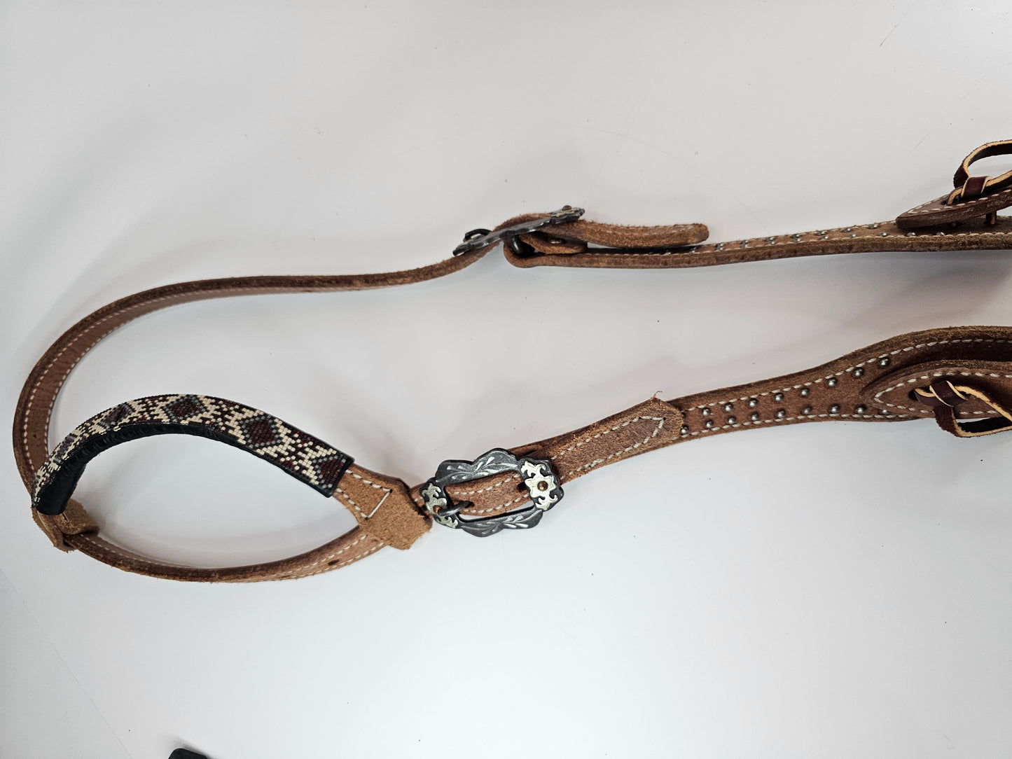 Silver Spur Beaded Ear Headstall