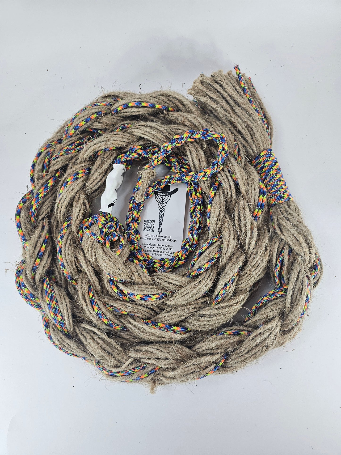 Rainbow Wreck- Custom Hand Made Bronc Rein / Hack Rein