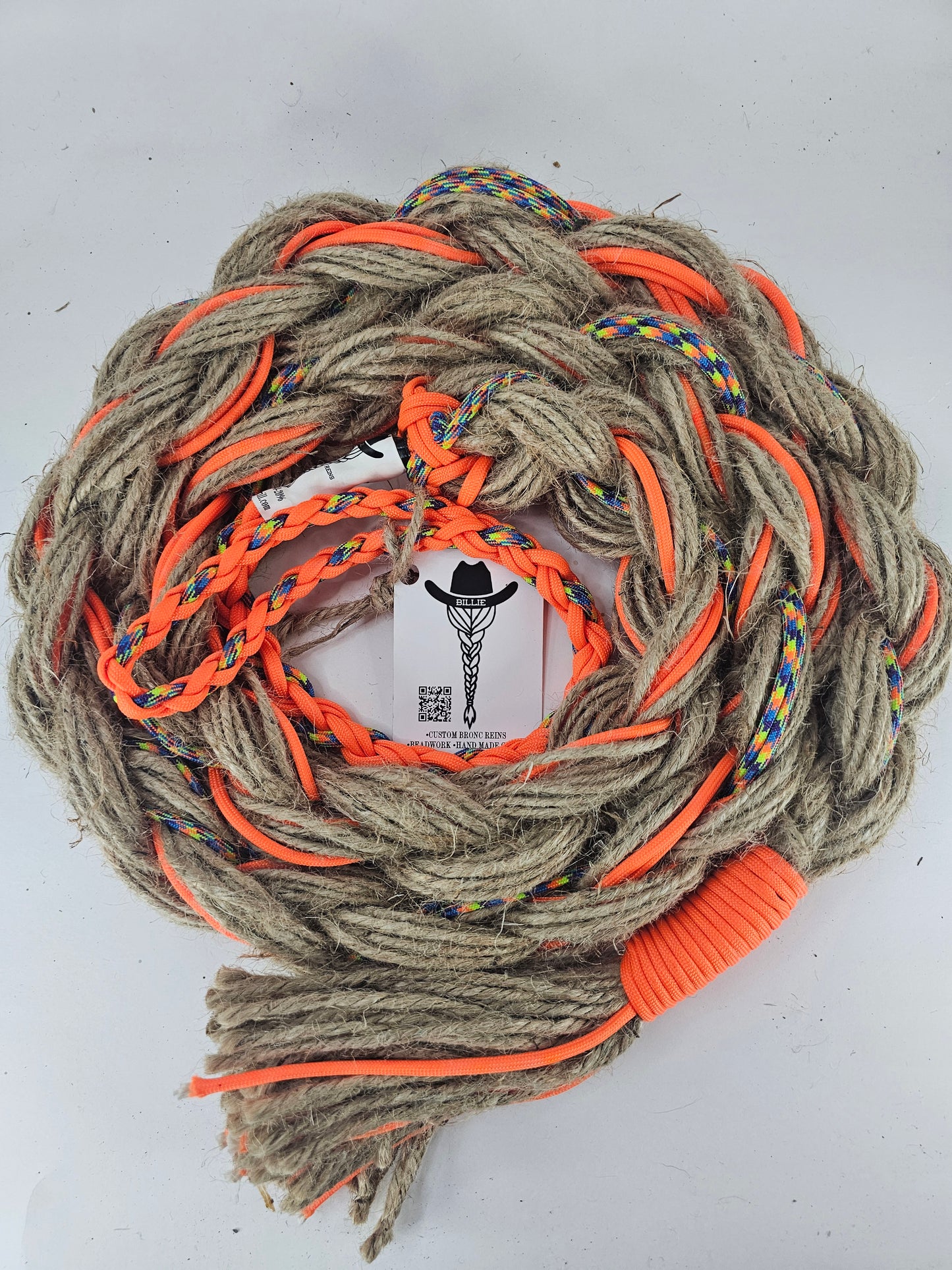 Rainbow Rage - Custom Hand Made Bronc Rein / Hack Rein