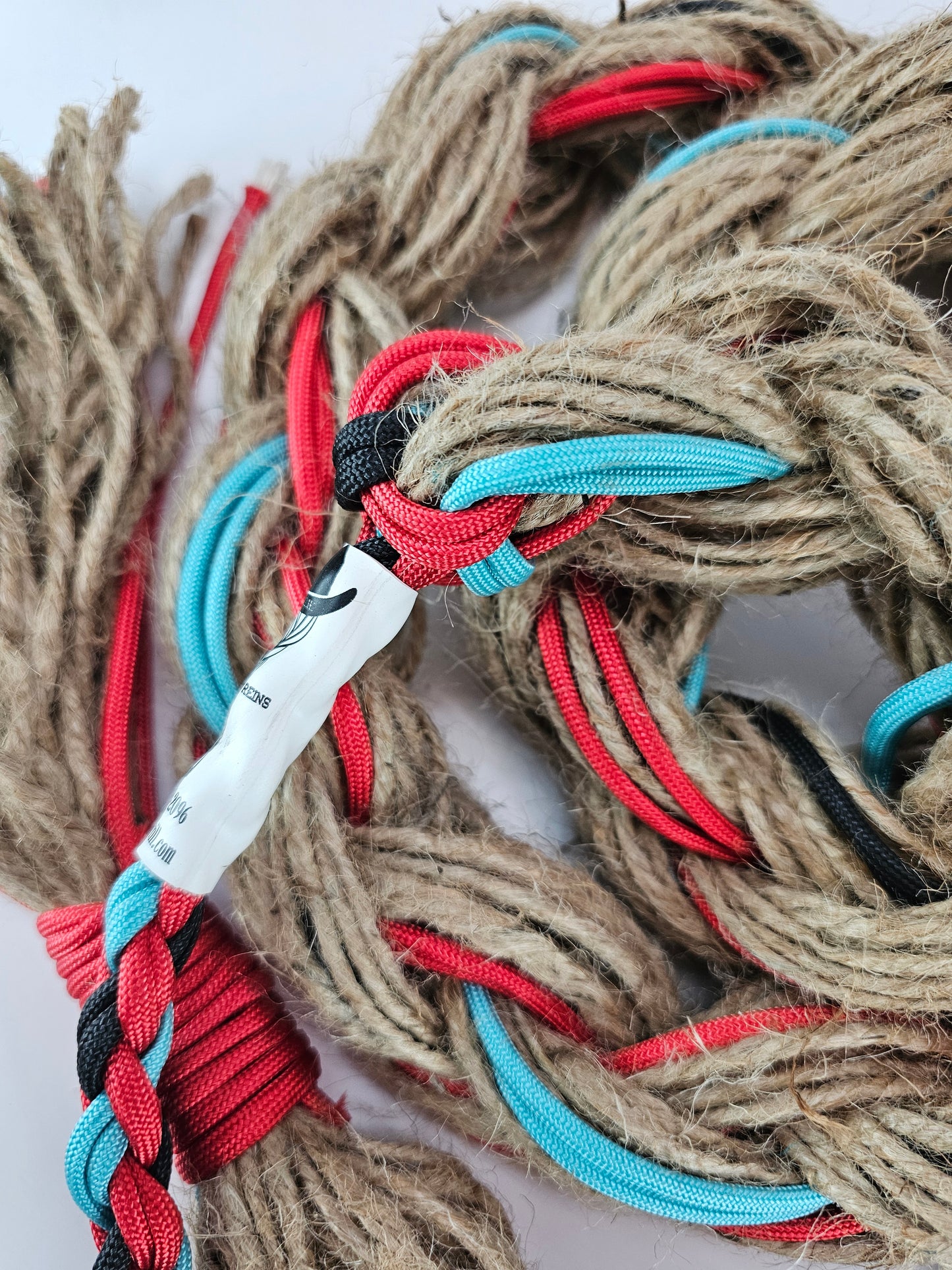 Turquoise Blaze  - Custom Hand Made Bronc Rein / Hack Rein