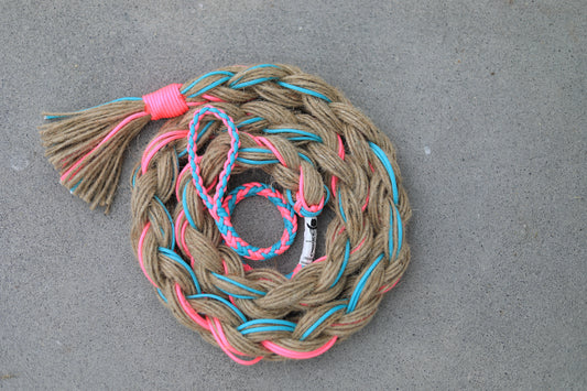 Cotton Candy Kick - Custom Hand Made Bronc Rein / Hack Rein