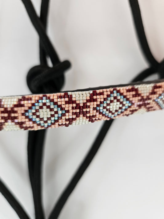 Rose Dust Beaded Rope Halter