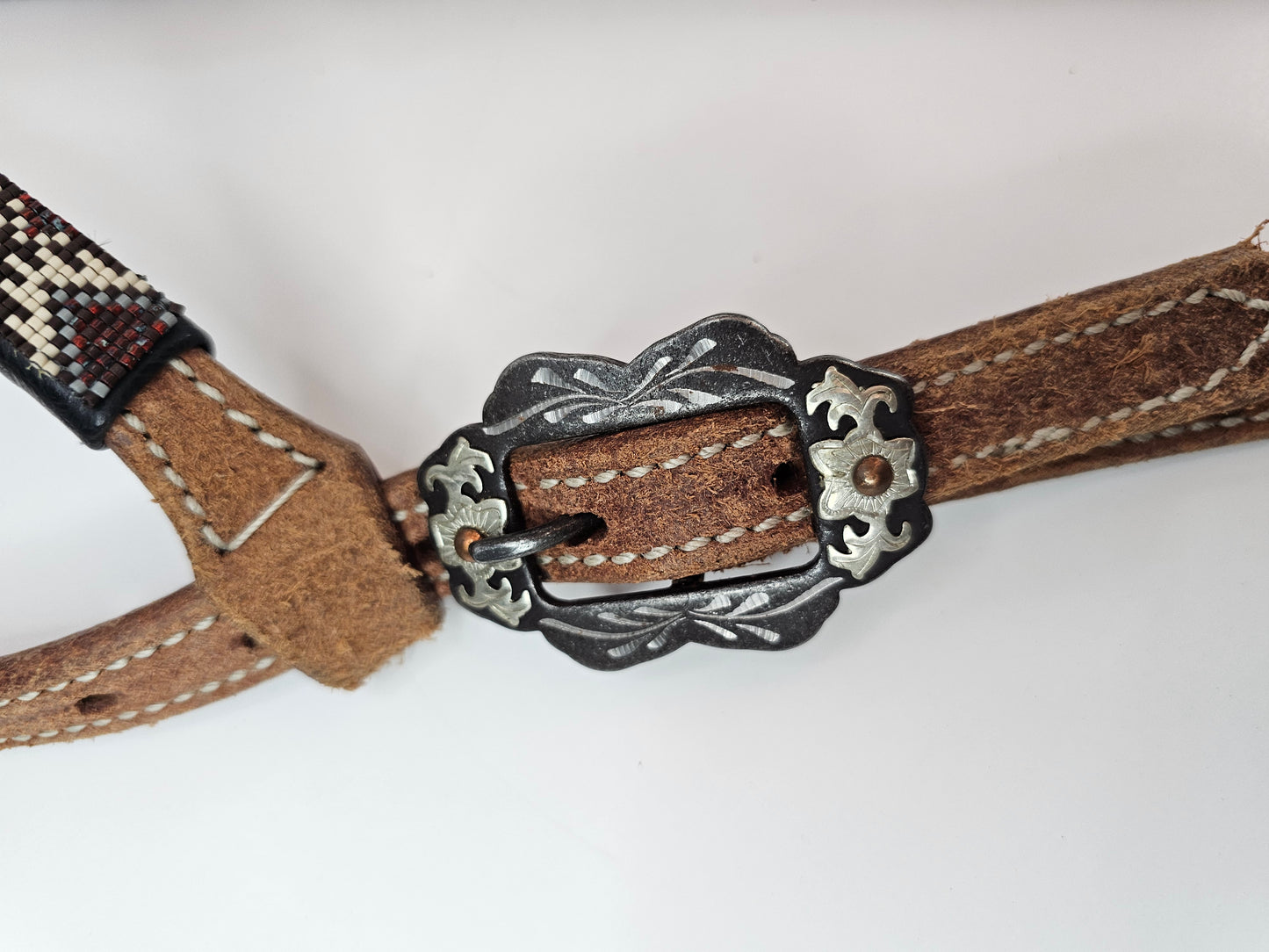 Silver Spur Beaded Ear Headstall