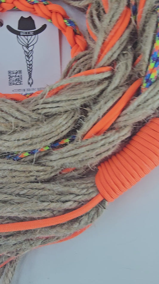 Rainbow Rage - Custom Hand Made Bronc Rein / Hack Rein