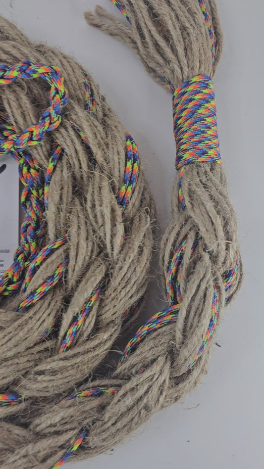 Rainbow Wreck- Custom Hand Made Bronc Rein / Hack Rein