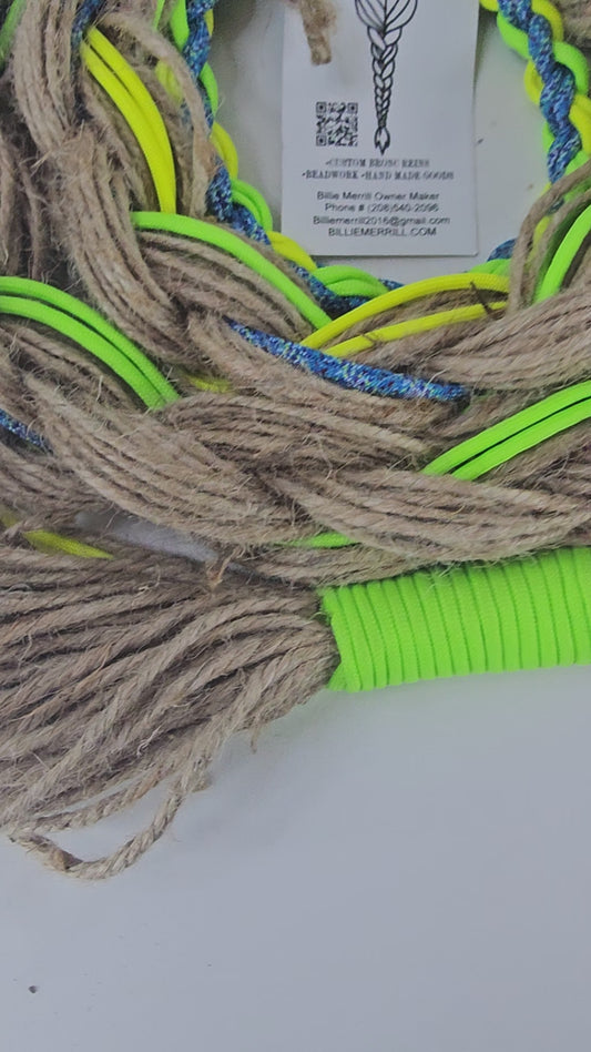 Green Gator - Custom Hand Made Bronc Rein / Hack Rein