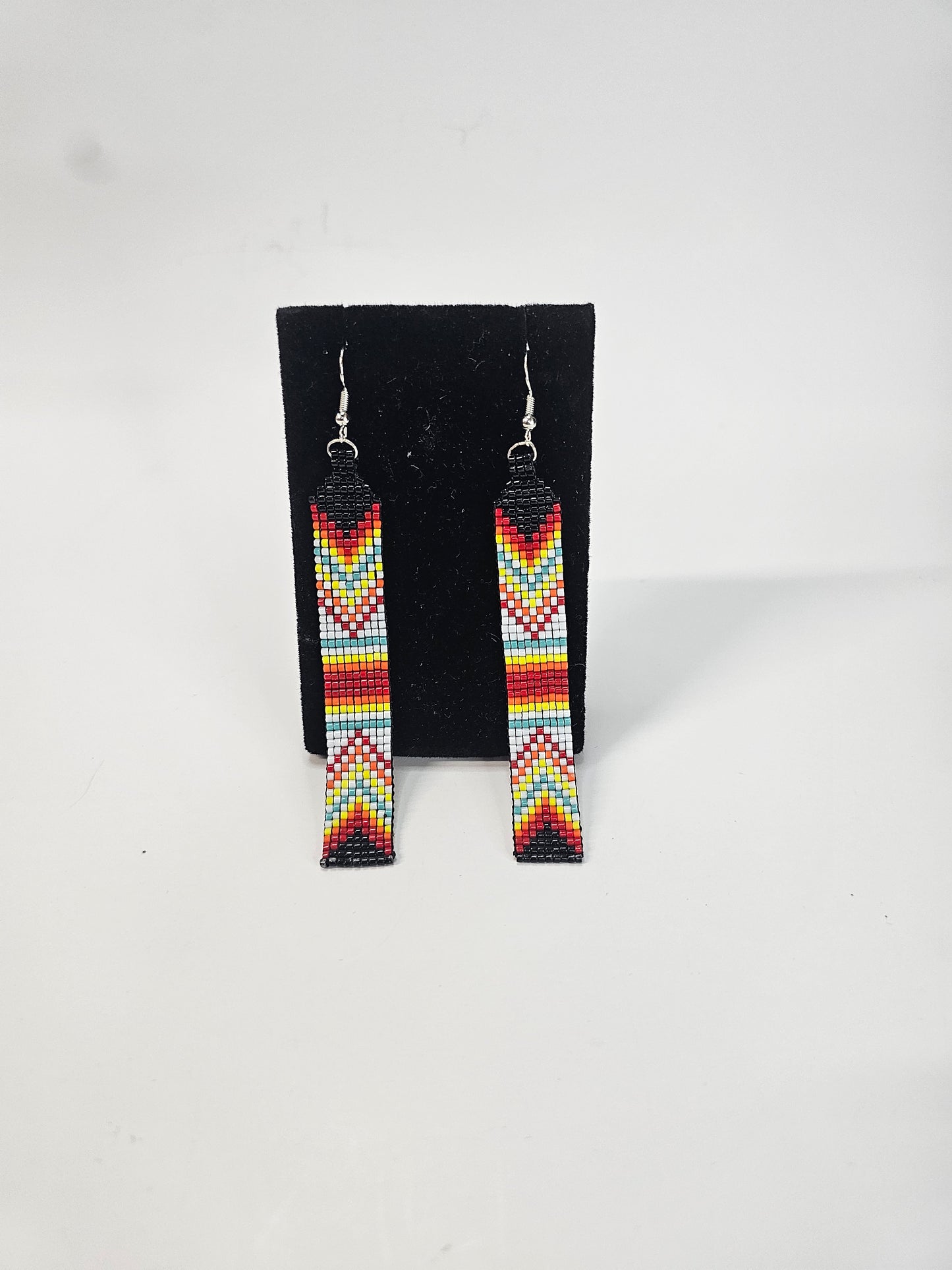 Sunfire Beaded Earrings,  Handcrafted Western Statement Earrings