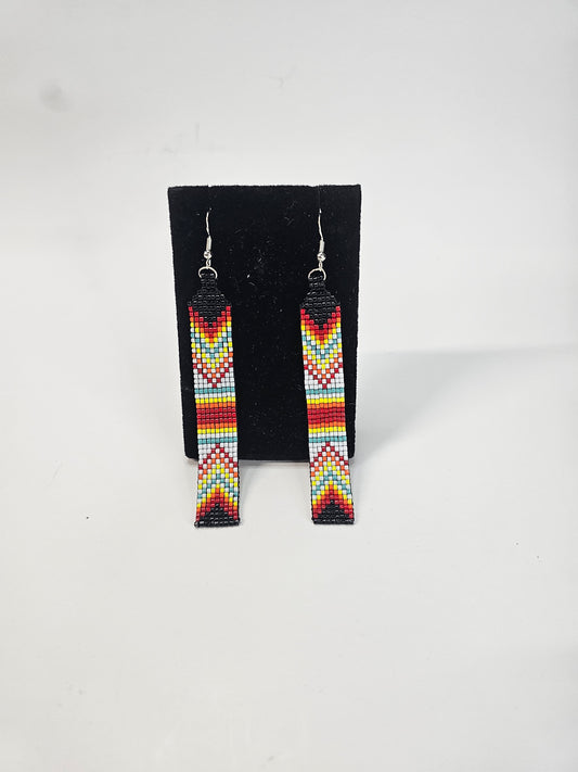 Sunfire Beaded Earrings,  Handcrafted Western Statement Earrings