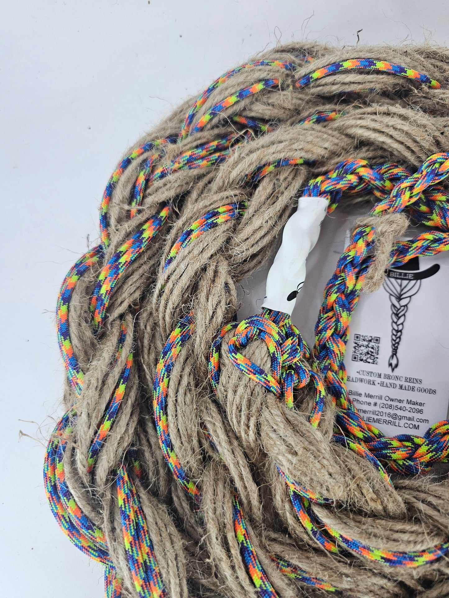 Rainbow Wreck- Custom Hand Made Bronc Rein / Hack Rein