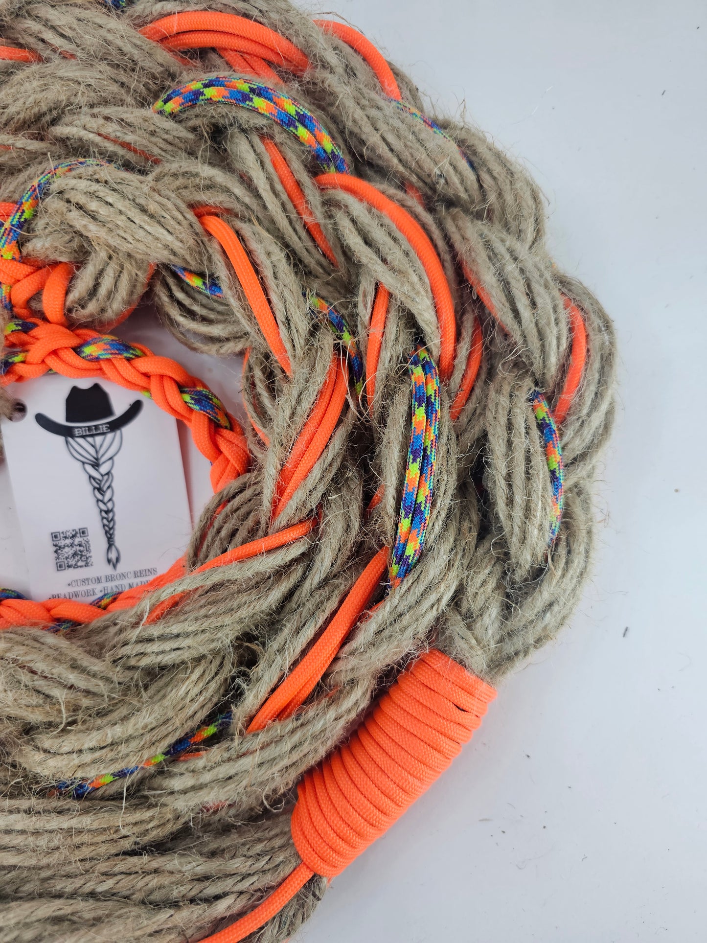 Rainbow Rage - Custom Hand Made Bronc Rein / Hack Rein