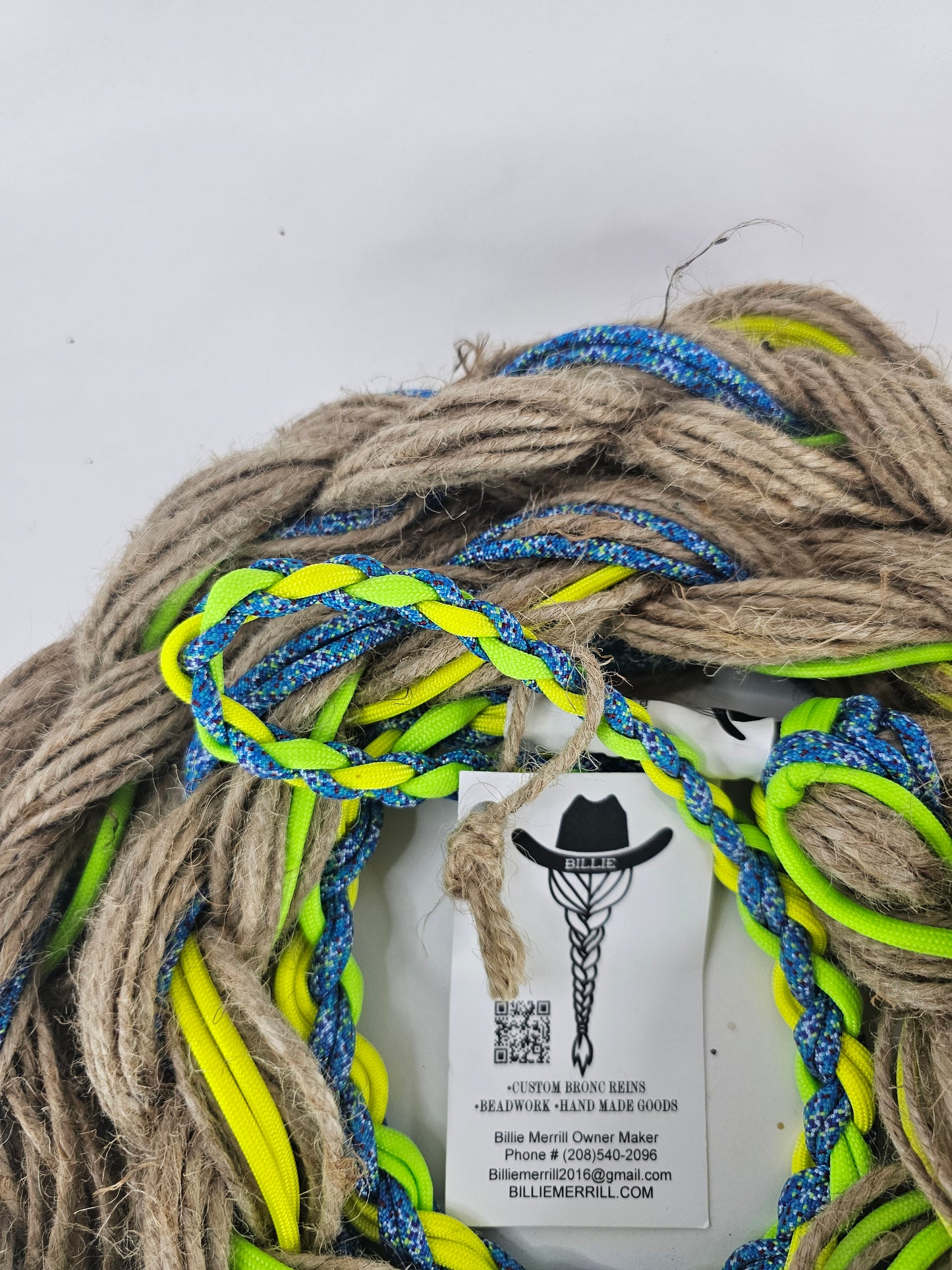 Green Gator - Custom Hand Made Bronc Rein / Hack Rein