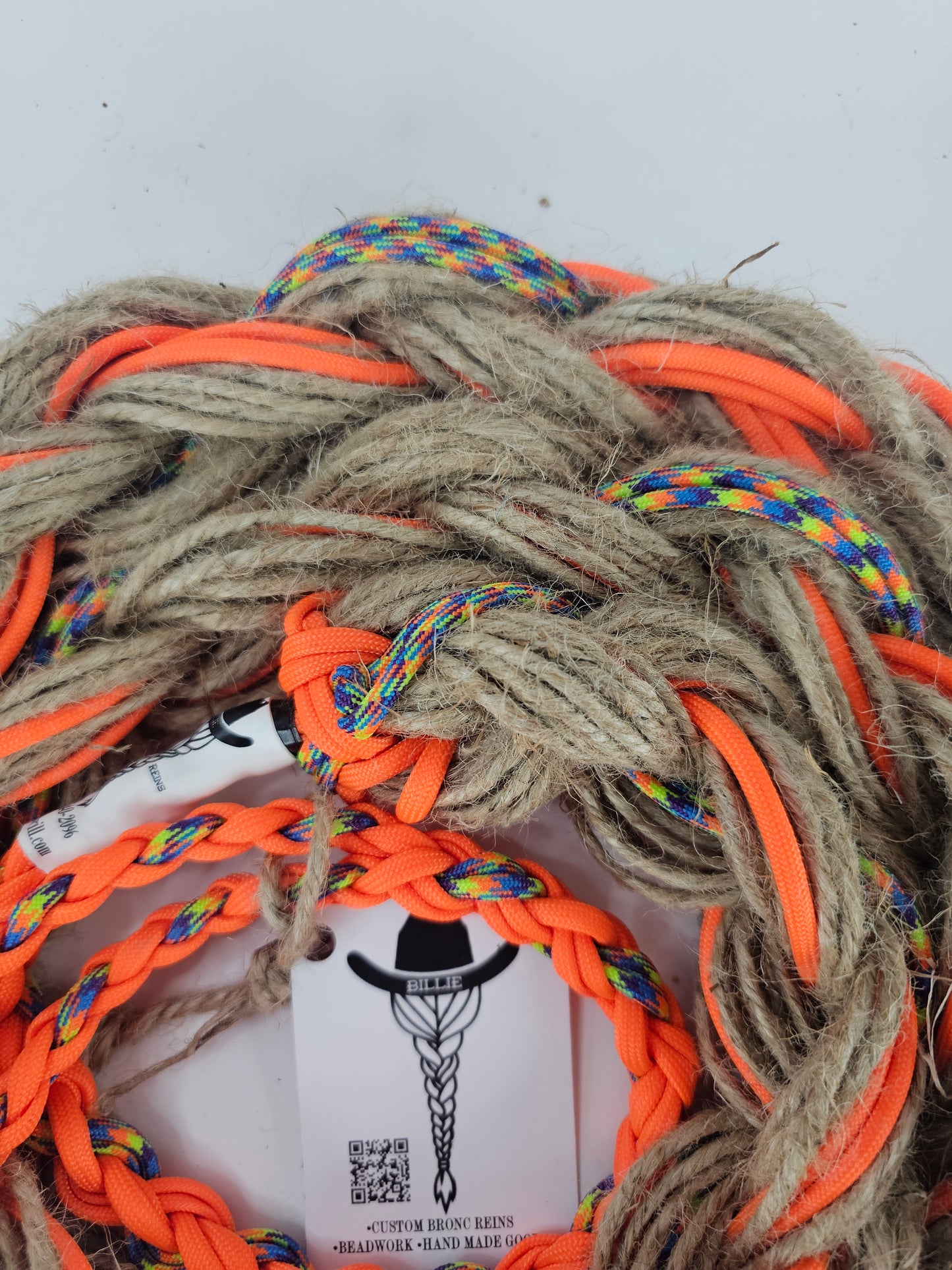 Rainbow Rage - Custom Hand Made Bronc Rein / Hack Rein