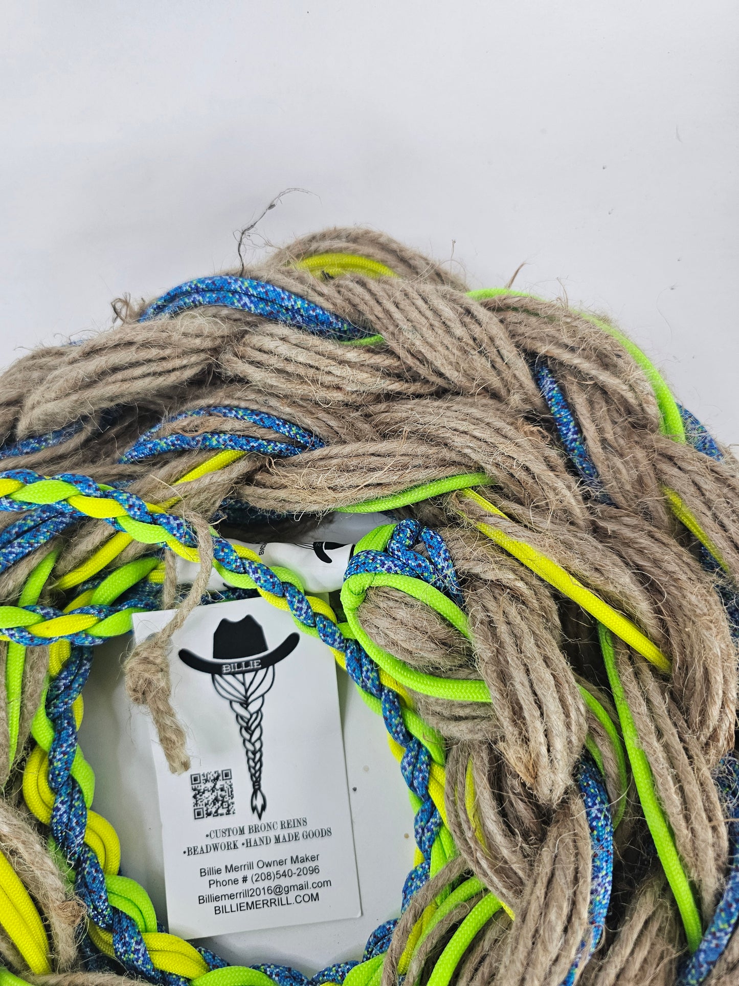 Green Gator - Custom Hand Made Bronc Rein / Hack Rein