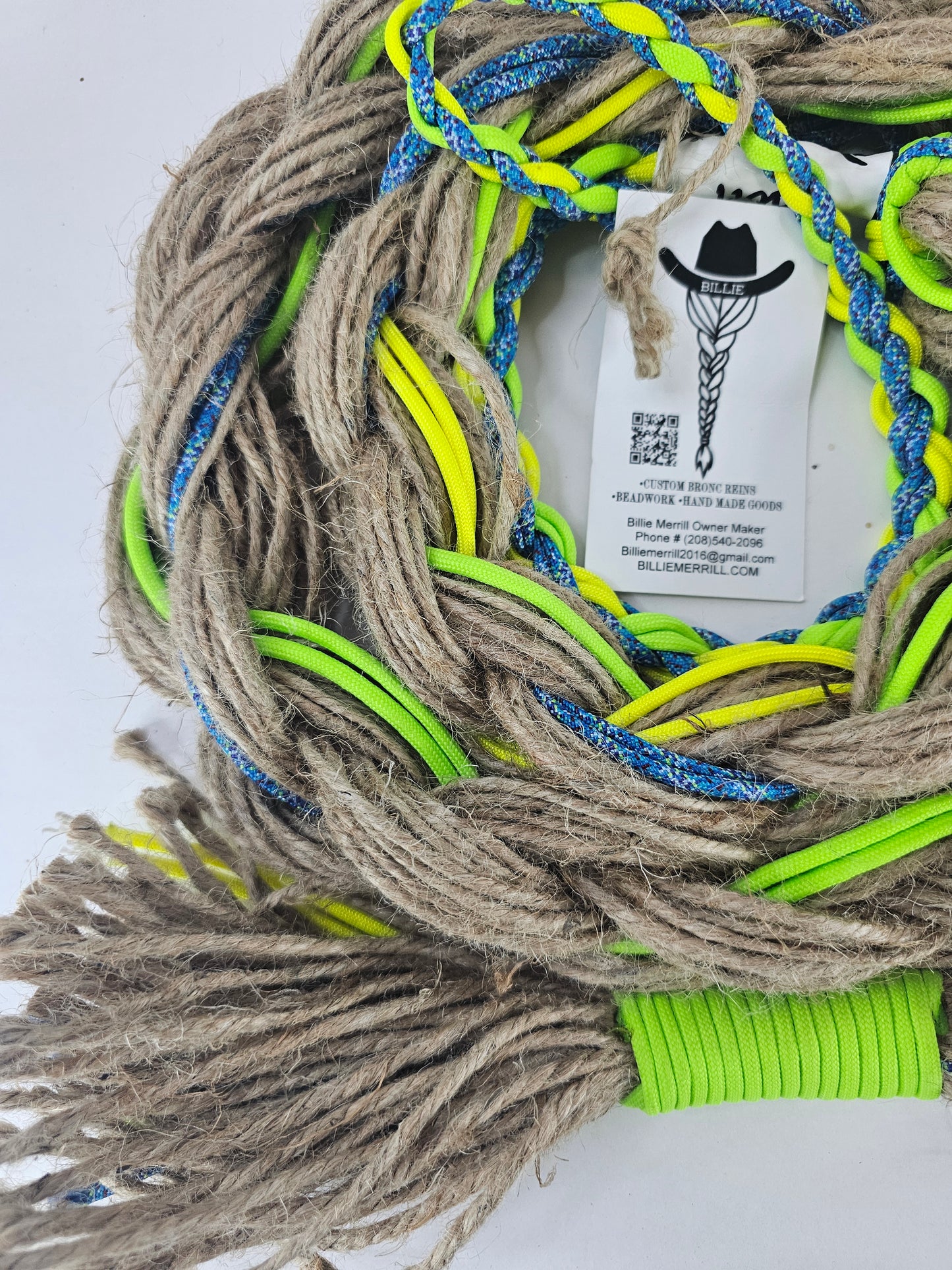 Green Gator - Custom Hand Made Bronc Rein / Hack Rein