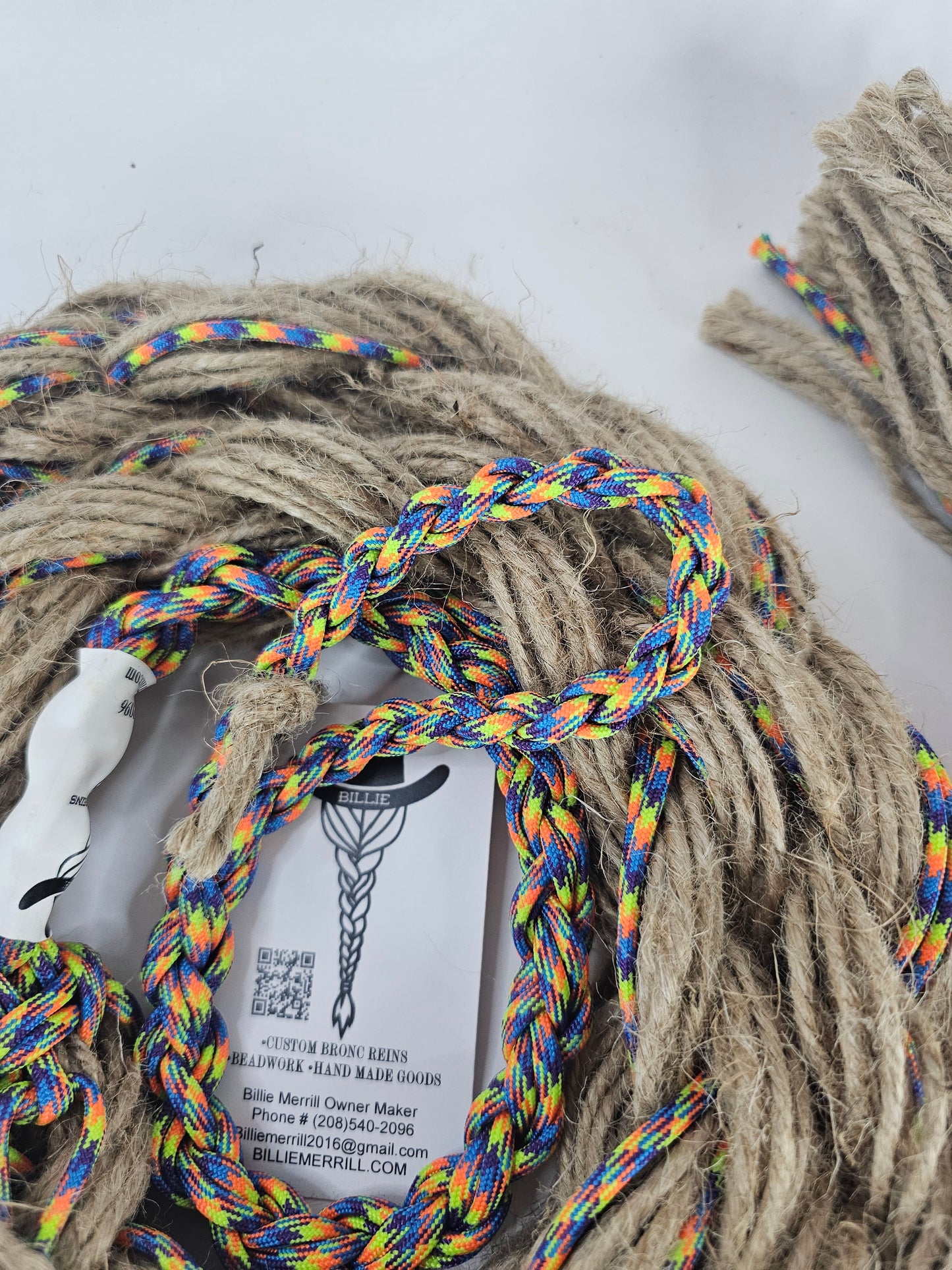 Rainbow Wreck- Custom Hand Made Bronc Rein / Hack Rein